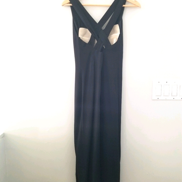 Vintage glamour full length black dress - Picture 4 of 6
